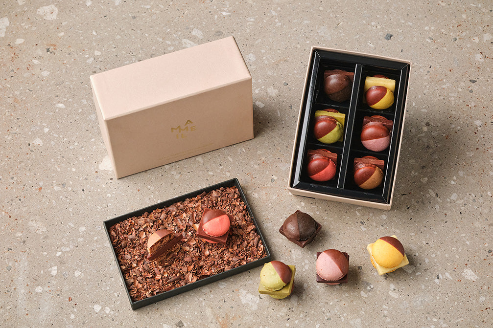 - Chocolate / Pistachio / Coffee / Blood orange / Creme brulee / Earl grey prune -（6個入）